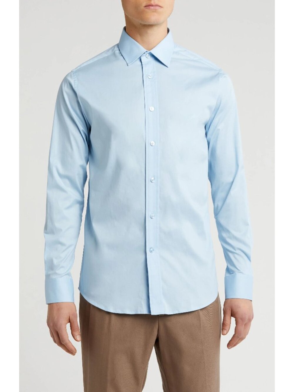 Scotch & Soda Mens Modern Fit Light Blue Dress Shirt 18/46 Long Sleeve